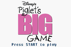 Piglet's Big Game title screen for GameBoy Advance